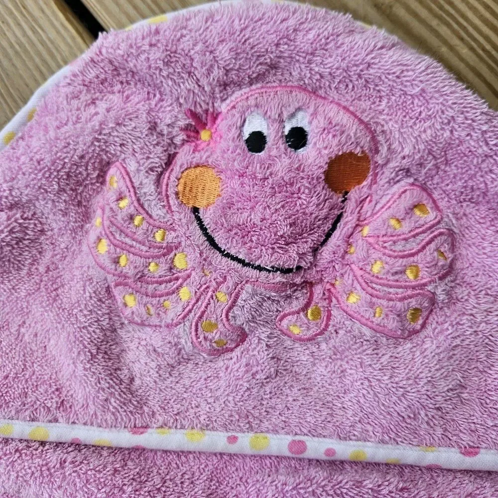 Koala Baby Cotton Pink Octopus Embroidered Hooded Bath Towel